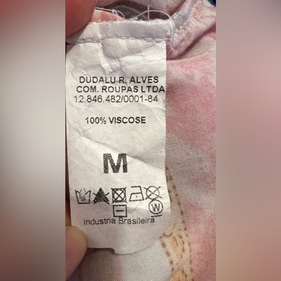 Rosa Nud Floral Print Pink Tunic Dress Beach Summer Lightweight Size Small - Picture 14 of 16